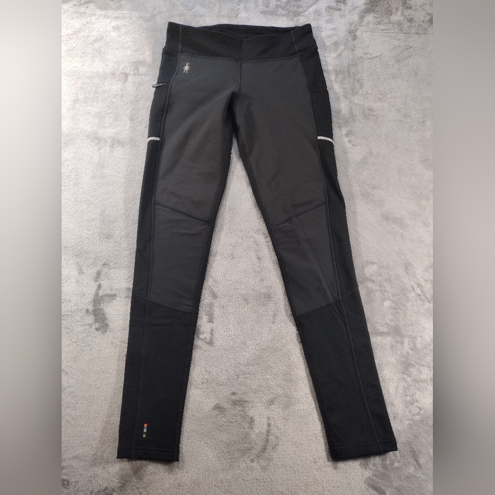 SMARTWOOL Women's Merino Sport Fleece Wind Tight Pants BLack XS #SW017357 NWOT